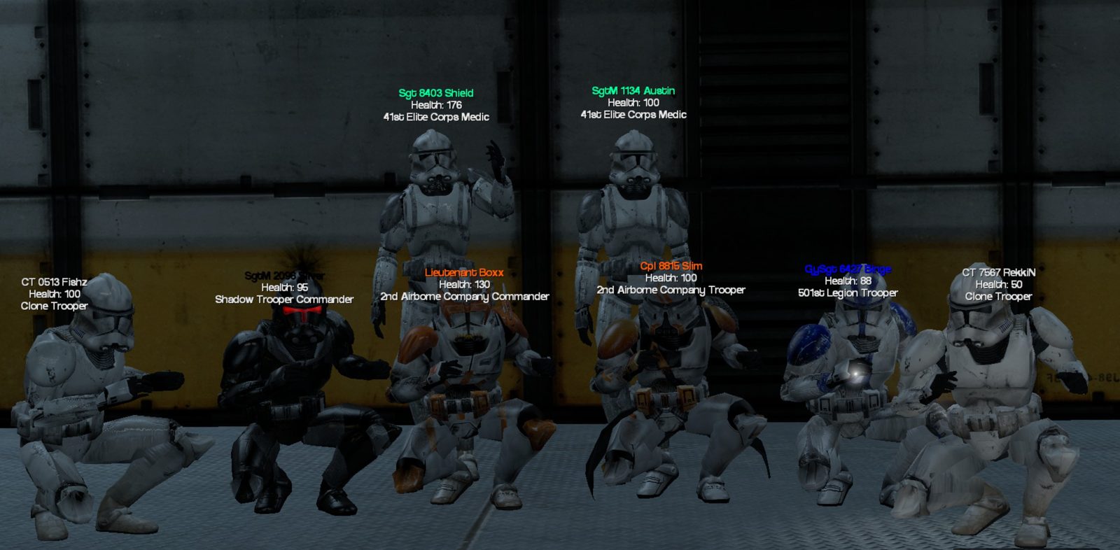 Founding roster · 41st, 2nd Airborne, Shadow Troopers & 501st